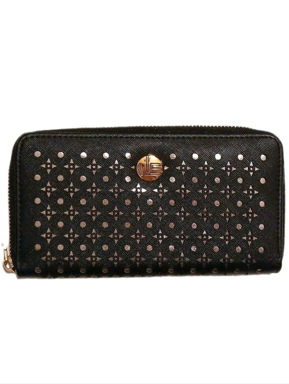 Urban Energy Laser Cut Black Zip Around Wallet Walk On The Wild Side